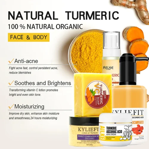 Organic Turmeric Skin Care Kit – Brighten, Hydrate & Even Skin Tone